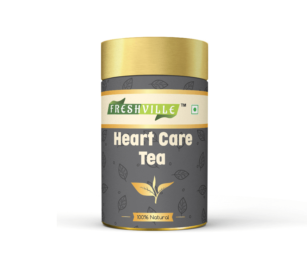 Freshville Heart Care Tea | Controls Blood Pressure with herbs Tulsi, Cardamom, Cinnamon, and Hibiscus