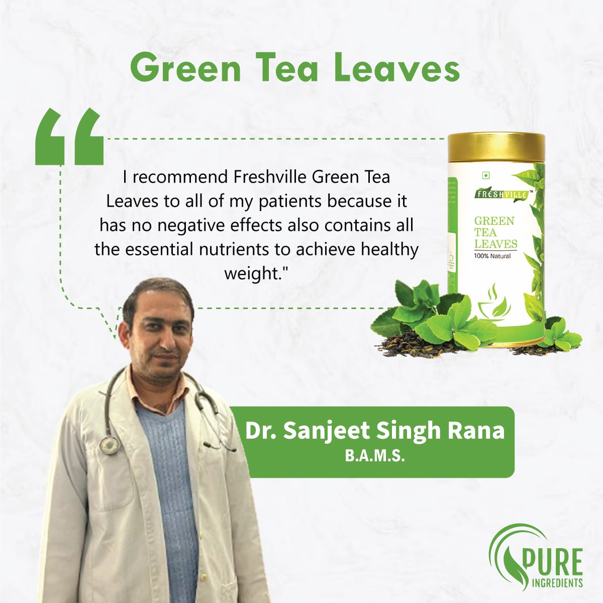 Freshville Green Tea Leaves | Improves Metabolism & Reduces Fat